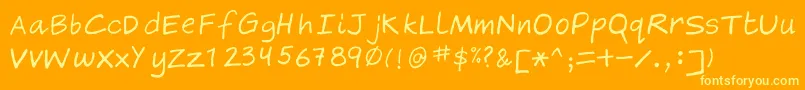 Fonte Gragsie – fontes amarelas em um fundo laranja
