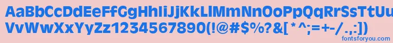 フォントAntigoneBold – ピンクの背景に青い文字