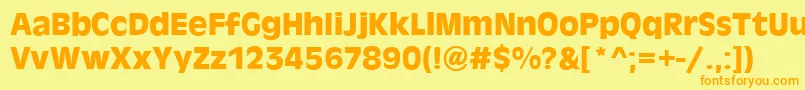 Police AntigoneBold – polices orange sur fond jaune