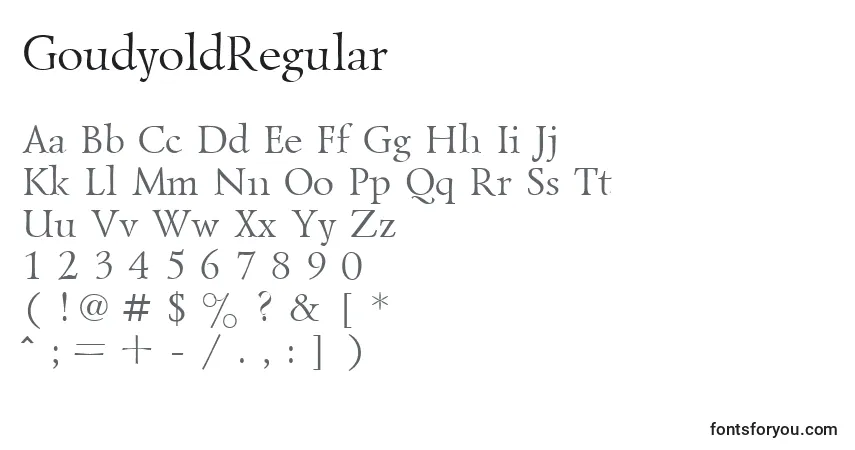 GoudyoldRegular font – alphabet, numbers, special characters