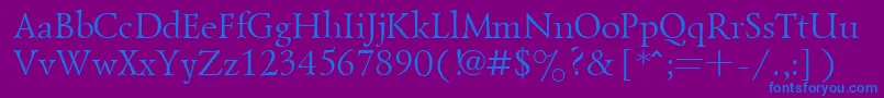 GoudyoldRegular Font – Blue Fonts on Purple Background