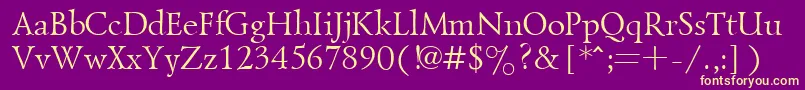 GoudyoldRegular Font – Yellow Fonts on Purple Background