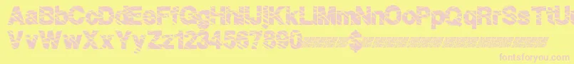 Highfence Font – Pink Fonts on Yellow Background