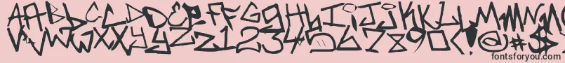 Newunicodefont Font – Black Fonts on Pink Background