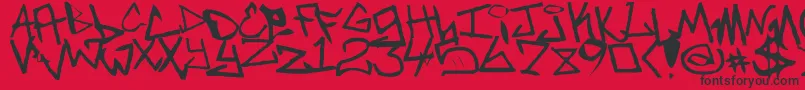 Newunicodefont Font – Black Fonts on Red Background