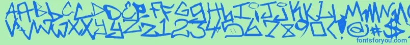 Newunicodefont Font – Blue Fonts on Green Background
