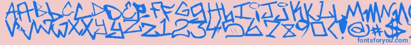 Шрифт Newunicodefont – синие шрифты на розовом фоне