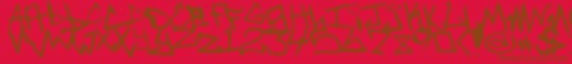 Newunicodefont Font – Brown Fonts on Red Background