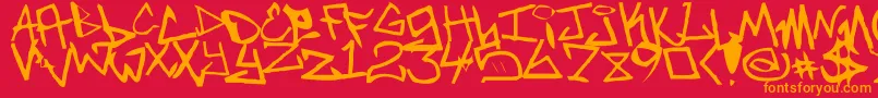 Newunicodefont Font – Orange Fonts on Red Background