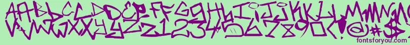 Newunicodefont Font – Purple Fonts on Green Background