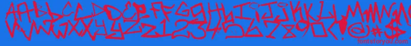 Newunicodefont Font – Red Fonts on Blue Background