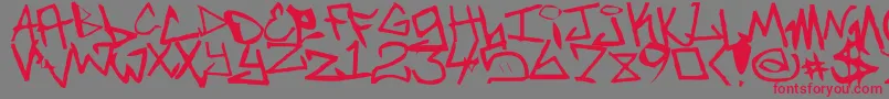 Newunicodefont Font – Red Fonts on Gray Background