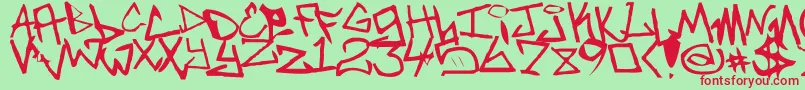 Newunicodefont Font – Red Fonts on Green Background