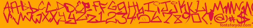 Newunicodefont Font – Red Fonts on Orange Background