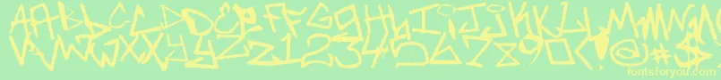 Newunicodefont Font – Yellow Fonts on Green Background