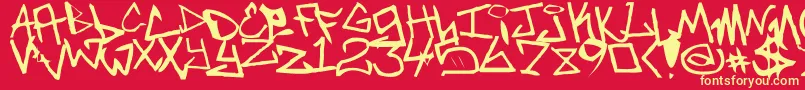 Newunicodefont Font – Yellow Fonts on Red Background