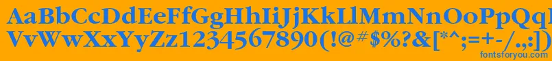 GaramondattBold-Schriftart – Blaue Schriften auf orangefarbenem Hintergrund