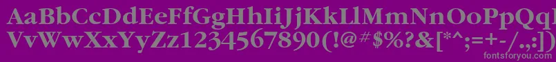 フォントGaramondattBold – 紫の背景に灰色の文字