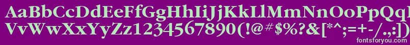 GaramondattBold Font – Green Fonts on Purple Background