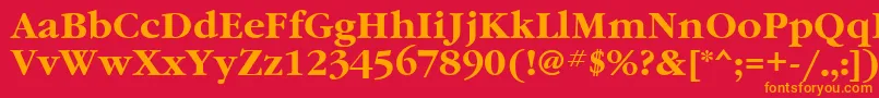 フォントGaramondattBold – 赤い背景にオレンジの文字