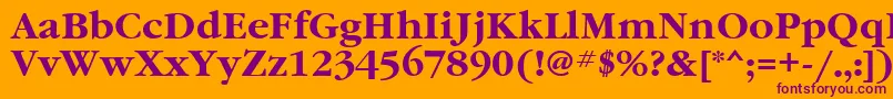 フォントGaramondattBold – オレンジの背景に紫のフォント