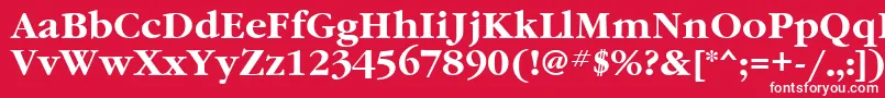GaramondattBold-Schriftart – Weiße Schriften auf rotem Hintergrund