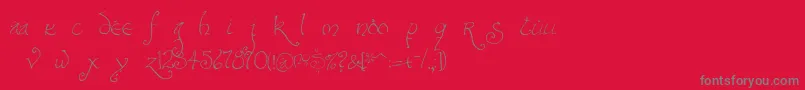 フォントBilboHandFine – 赤い背景に灰色の文字