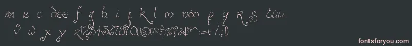 Czcionka BilboHandFine – różowe czcionki na czarnym tle