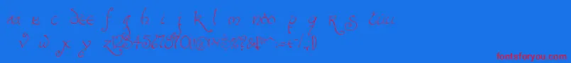 BilboHandFine Font – Red Fonts on Blue Background
