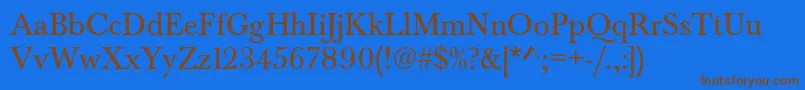 Baskervaldadfstd Font – Brown Fonts on Blue Background