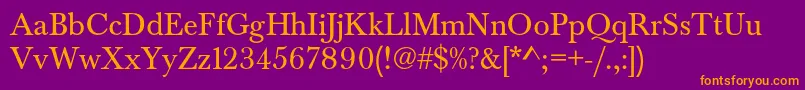 Baskervaldadfstd Font – Orange Fonts on Purple Background