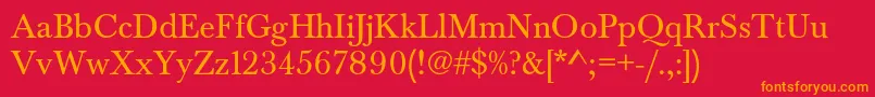 Baskervaldadfstd Font – Orange Fonts on Red Background