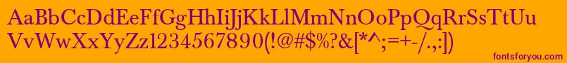 Baskervaldadfstd Font – Purple Fonts on Orange Background