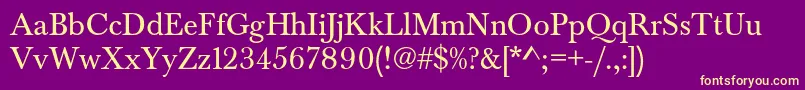 Baskervaldadfstd Font – Yellow Fonts on Purple Background