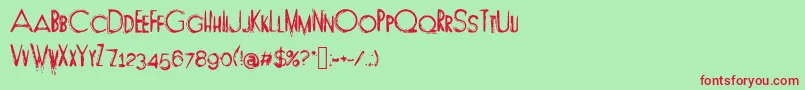 Longleg Font – Red Fonts on Green Background