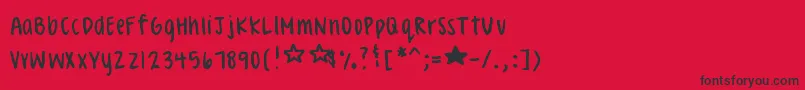 CelesteHand Font – Black Fonts on Red Background