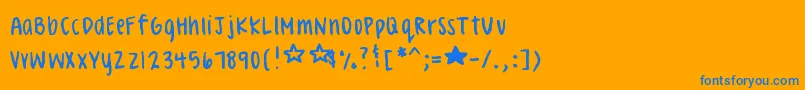 CelesteHand Font – Blue Fonts on Orange Background