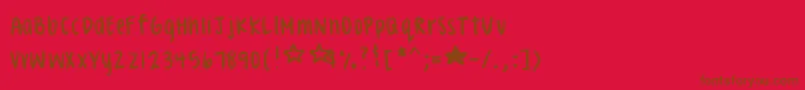 フォントCelesteHand – 赤い背景に茶色の文字