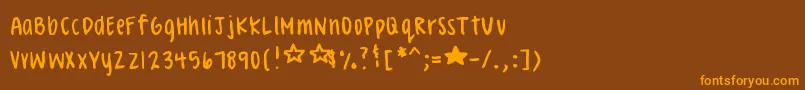 CelesteHand Font – Orange Fonts on Brown Background