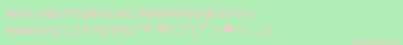 CelesteHand-fontti – vaaleanpunaiset fontit vihreällä taustalla