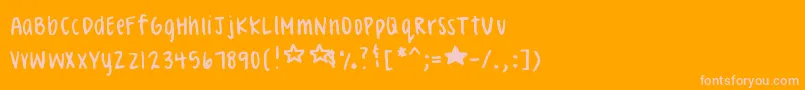 CelesteHand Font – Pink Fonts on Orange Background