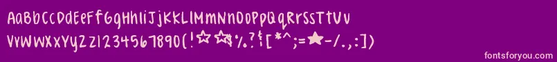CelesteHand Font – Pink Fonts on Purple Background