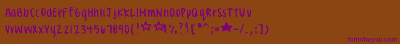 CelesteHand Font – Purple Fonts on Brown Background