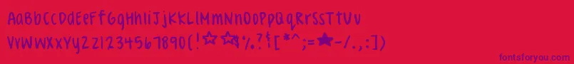 CelesteHand Font – Purple Fonts on Red Background
