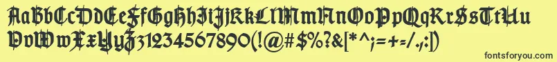 フォントTypographergotischSchmuckBold – 黒い文字の黄色い背景