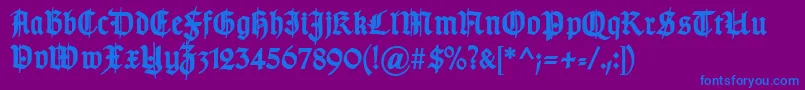 TypographergotischSchmuckBold-fontti – siniset fontit violetilla taustalla