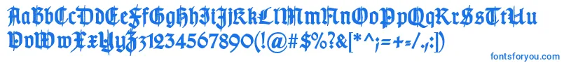 TypographergotischSchmuckBold-fontti – siniset fontit valkoisella taustalla