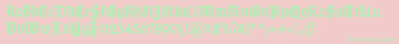 TypographergotischSchmuckBold Font – Green Fonts on Pink Background