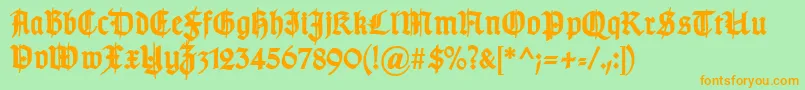 TypographergotischSchmuckBold Font – Orange Fonts on Green Background