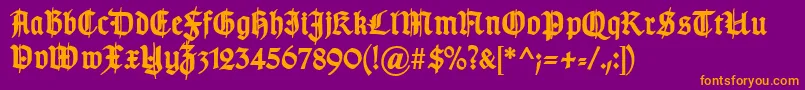 TypographergotischSchmuckBold Font – Orange Fonts on Purple Background